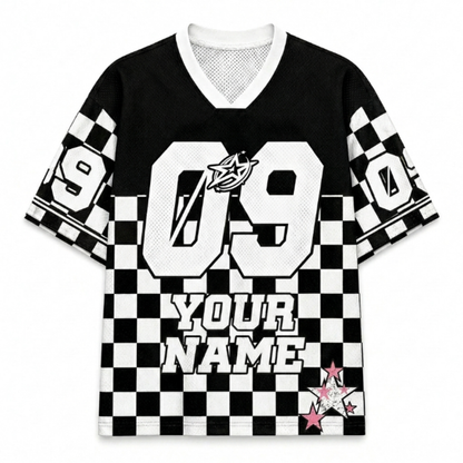 ChaoticClub Personalized Checkered Stars Mesh Jersey