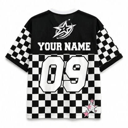 ChaoticClub Personalized Checkered Stars Mesh Jersey