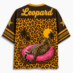 ChaoticClub Preppy Summer Coquette Leopard Mesh Jersey