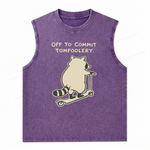ChaoticClub Off To Commit Tomfoolery Raccoon Scooter Wash Tanktop
