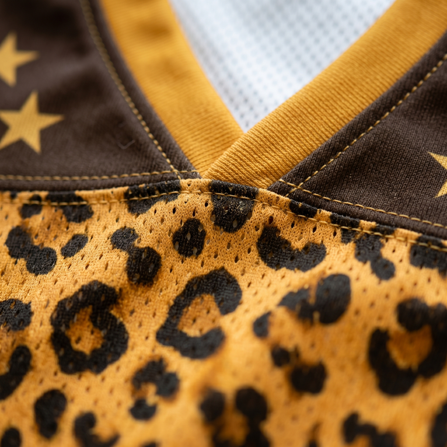 ChaoticClub Preppy Summer Coquette Leopard Mesh Jersey