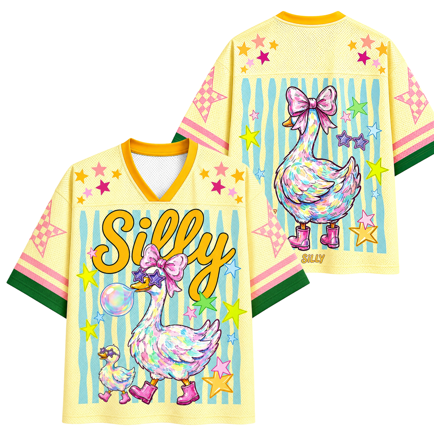 ChaoticClub Striped Silly Goose Bubblegum Mesh Jersey