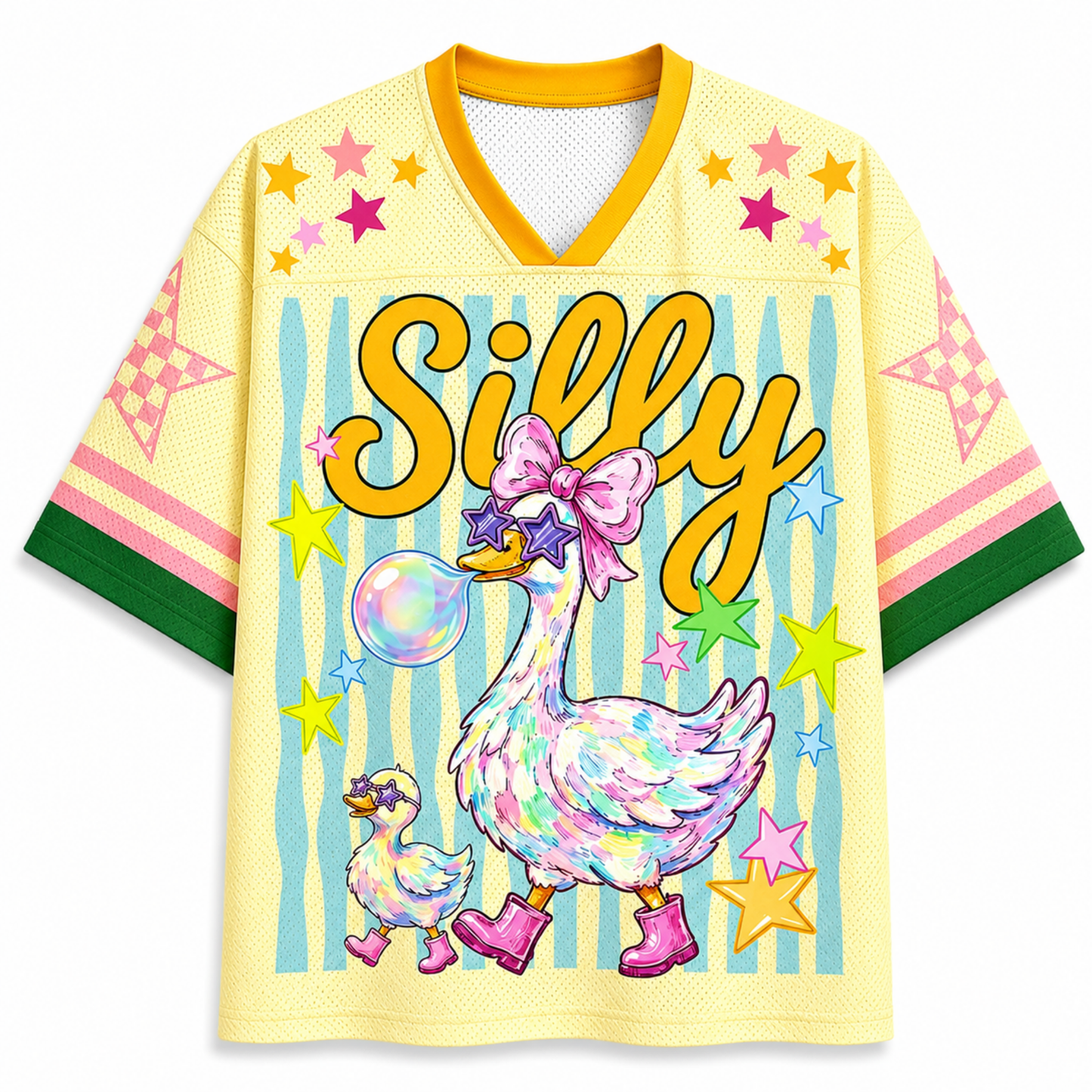 ChaoticClub Striped Silly Goose Bubblegum Mesh Jersey