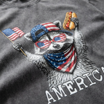Chaoticclub USA Feral & Free Patriotic Raccoon Washed T-Shirt