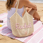 Personalized Embroidered Crochet Tote Bag