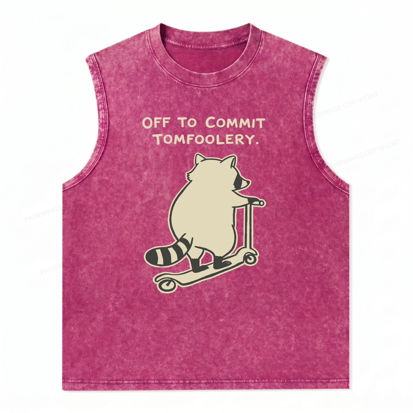 ChaoticClub Off To Commit Tomfoolery Raccoon Scooter Wash Tanktop