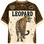 ChaoticcClub Bubblegum Leopard Mesh Jersey - Lifestyle On Model