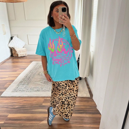 ChaoticClub Everything Is Fine Skull Neon Summer T-shirt