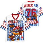 ChaoticClub Preppy Brushstroke 4th Of July Weiner Bubble Mesh Jersey