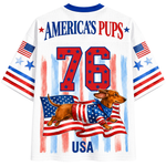 ChaoticClub Preppy Brushstroke 4th Of July Weiner Bubble Mesh Jersey