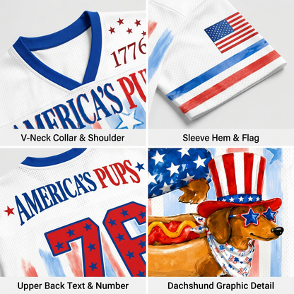 ChaoticClub Preppy Brushstroke 4th Of July Weiner Bubble Mesh Jersey