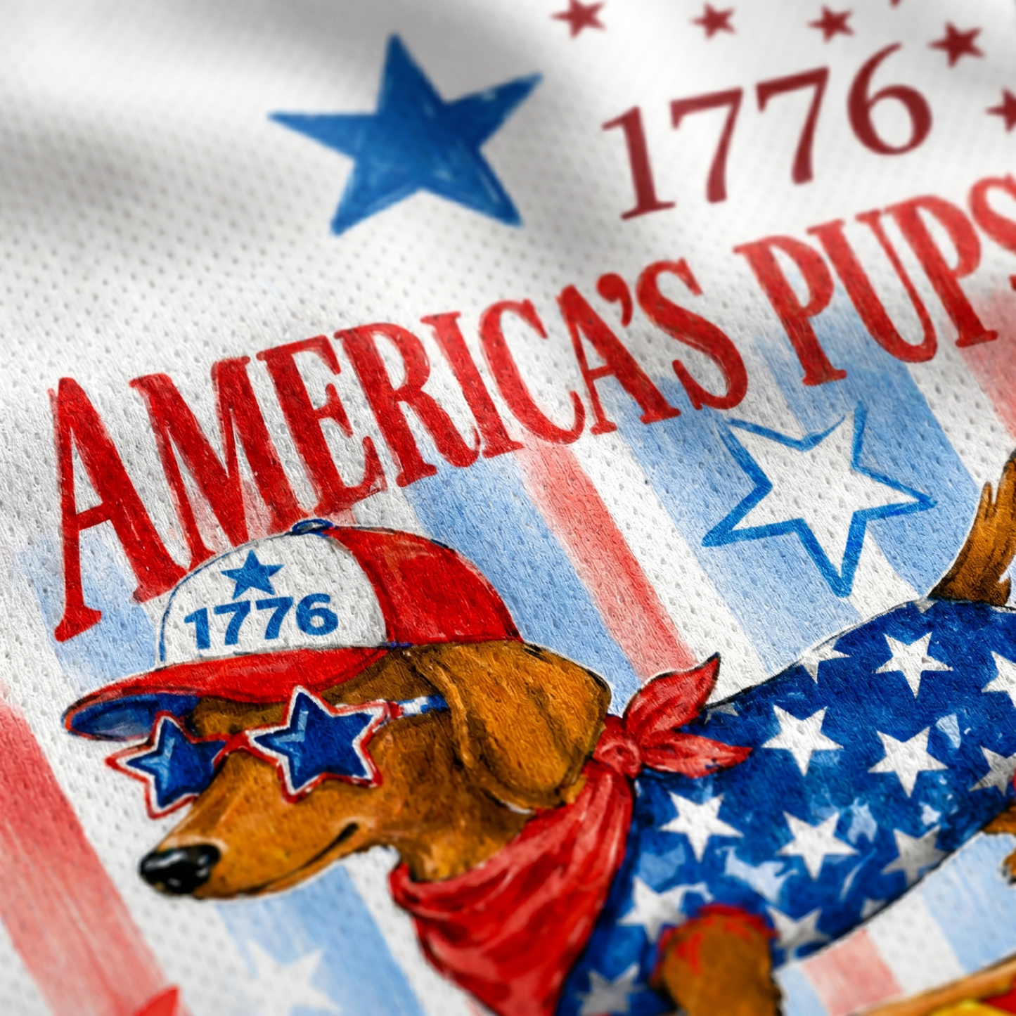ChaoticClub Preppy Brushstroke 4th Of July Weiner Bubble Mesh Jersey
