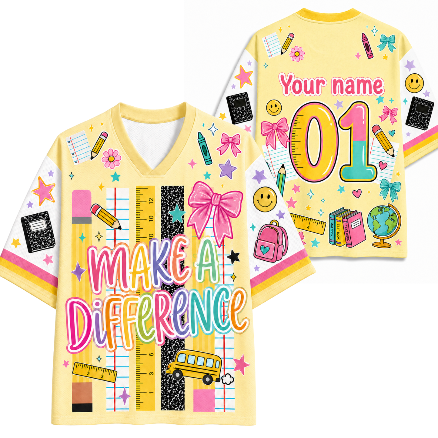 ChaoticClub Striped Make A Difference Pencil Crayons  Mesh Jersey