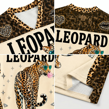 ChaoticcClub Bubblegum Leopard Mesh Jersey - Lifestyle Back View