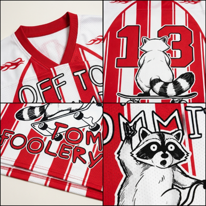 ChaoticClub Off To Commit Tomfoolery Raccoon On Skateboard Mesh Jersey