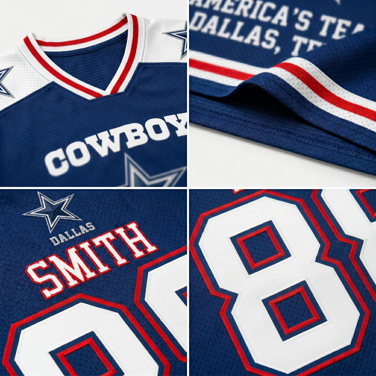 ChaoticClub Personalized Cowboys Dallas Mesh Jersey