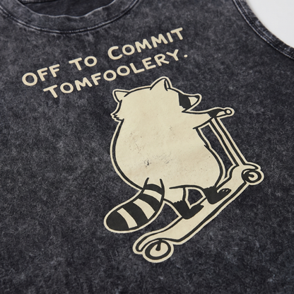 ChaoticClub Off To Commit Tomfoolery Raccoon Scooter Wash Tanktop