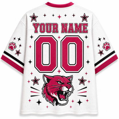 Chaotic Club School Mascot Retro Sticker Patchwork Game Day Sports Mesh Jersey