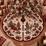 Chaotic Club Vintage Christmas Scalloped Quilted Tree Skirt