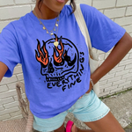 ChaoticClub Everything Is Fine Skull Neon Summer T-shirt