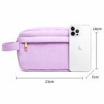 Personalized Embroidered Corduroy Pencil Case Custom Name Back to School Gift - Lifestyle On Model