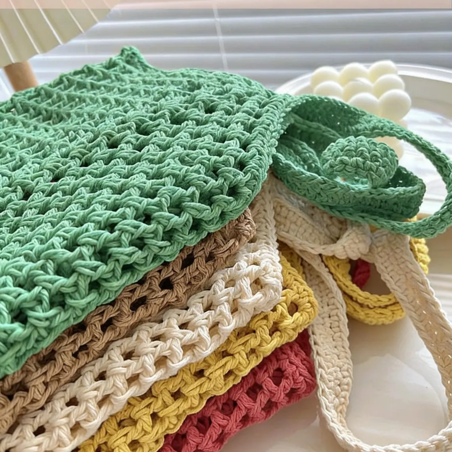 Personalized Embroidered Crochet Tote Bag