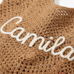 Personalized Embroidered Crochet Tote Bag