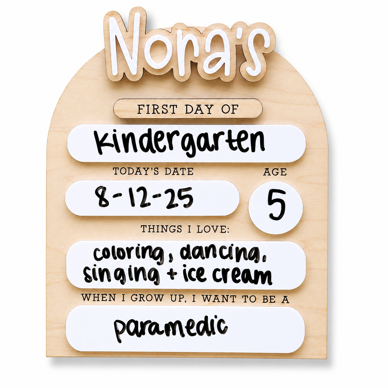 ChaoticClub Interchangeable First & Last Day of School Sign Wood Personalized