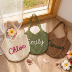 Personalized Embroidered Crochet Tote Bag