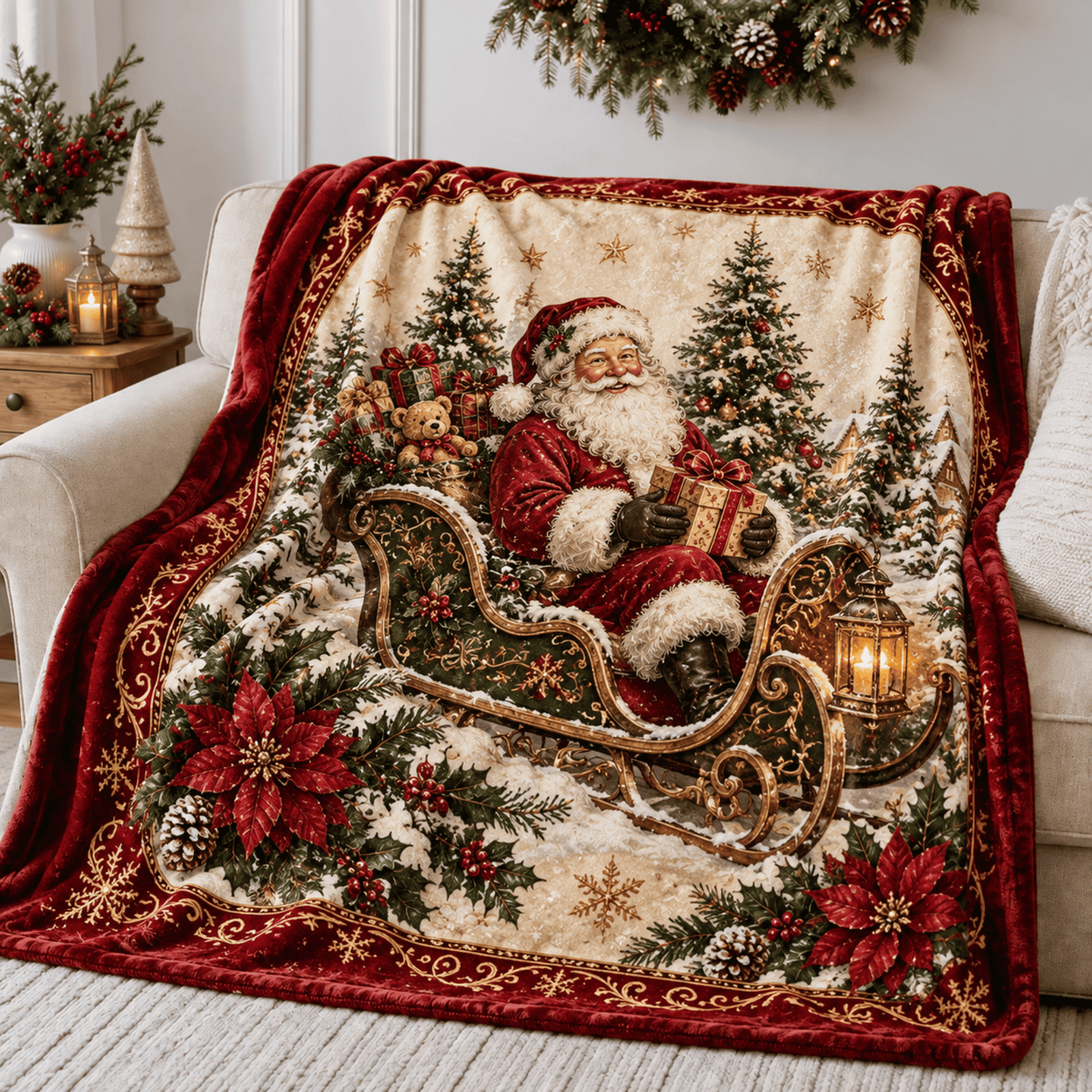 Chaotic Club Vintage Snowman Family Fleece Blanket