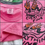 ChaoticClub Everything Is Fine Skull Neon Summer T-shirt