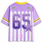 ChaoticClub Striped Preppy Kiss My Bass Fish Mesh Jersey