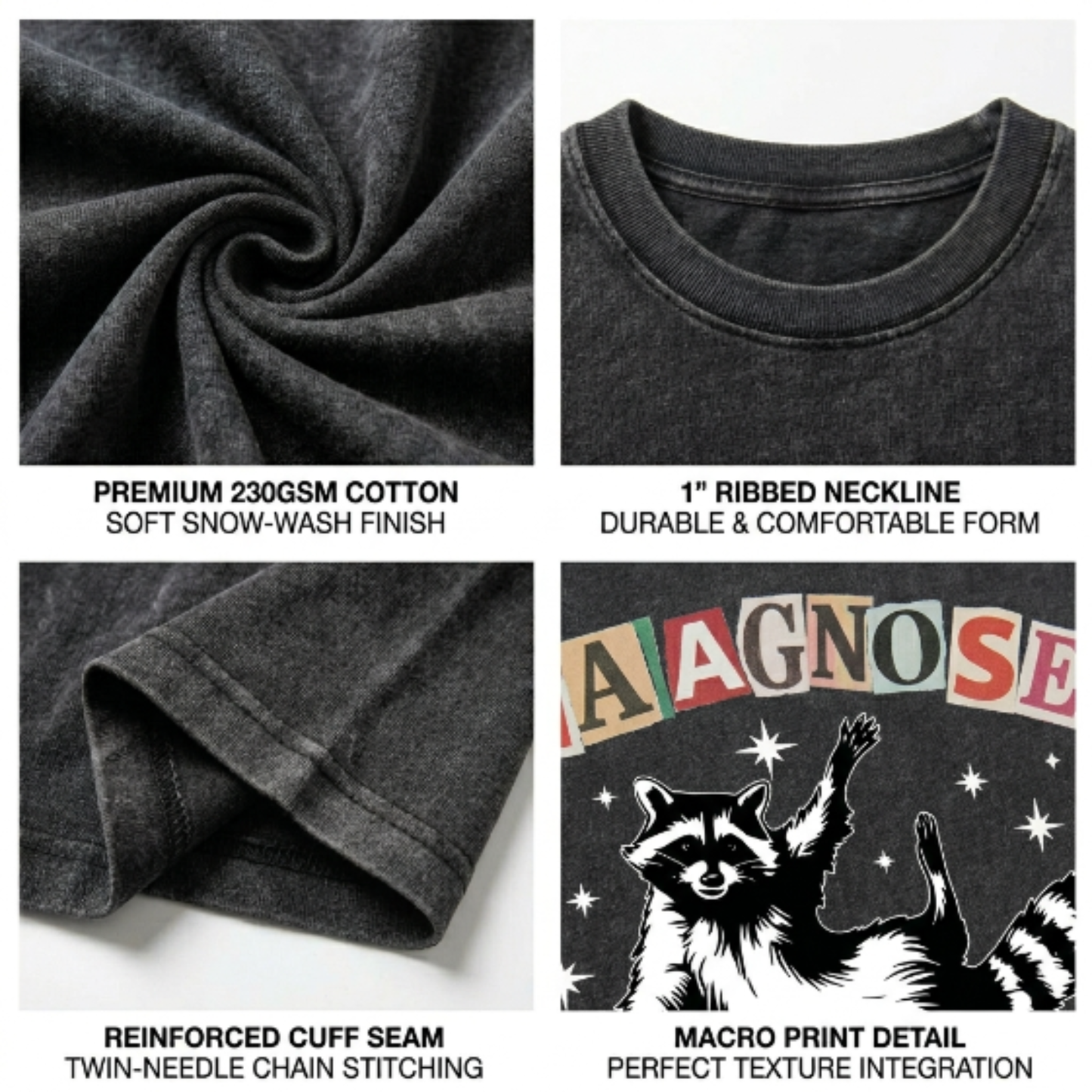 ChaoticClub Undiagnosed Racconn Washed T-Shirt