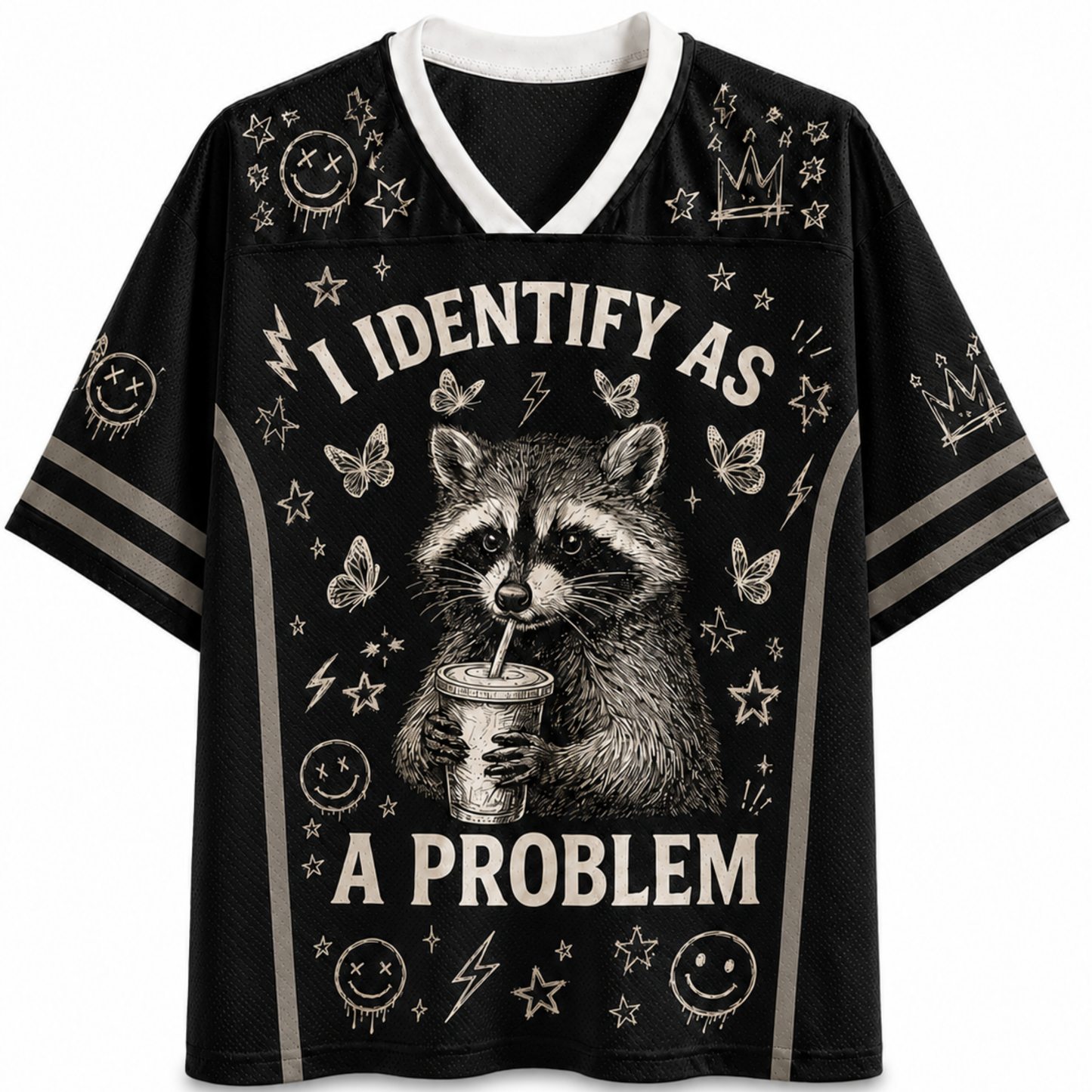 ChaoticClub I Identify As A Problem Raccoon Mesh Jersey