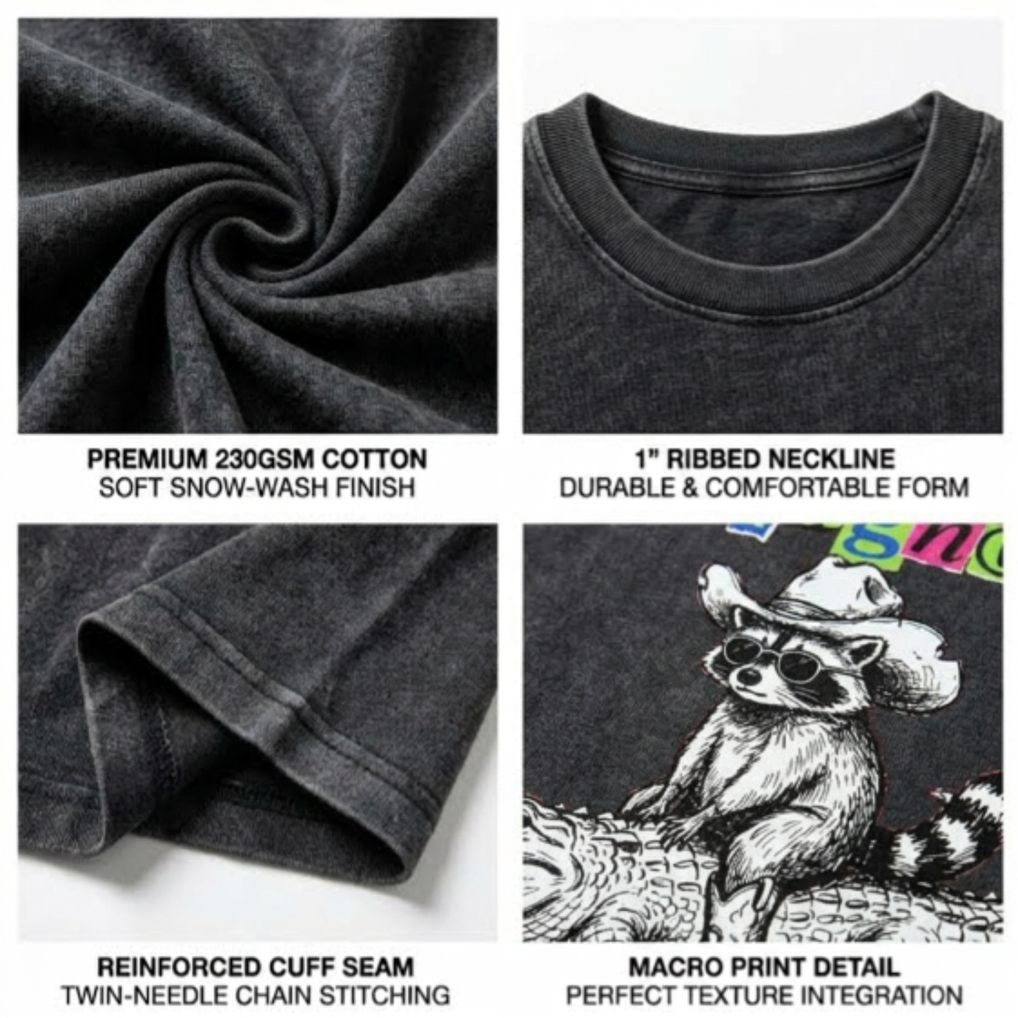 ChaoticClub Undiagnosed Raccoon Washed T-Shirt