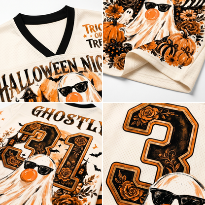 ChaoticClub Ghost Blowing Bubble Gum Brushstroke Halloween Mesh Jersey
