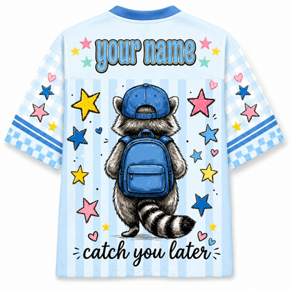 ChaoticClub Bruh We Back To School Raccoon Mesh Jersey