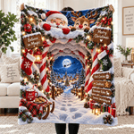 Chaotic Club Christmas Tunnel Illusion Fleece Blanket