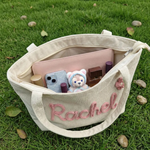 Personalized Embroidered Corduroy Shoulder Tote Bag