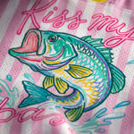 ChaoticClub Striped Preppy Kiss My Bass Fish Mesh Jersey