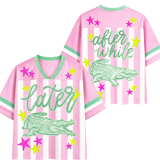 ChaoticClub Striped Later Gator After While Gater Mesh Jersey