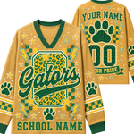 Chaotic Club Gingham Football School Mascot Long Sleeve Jersey