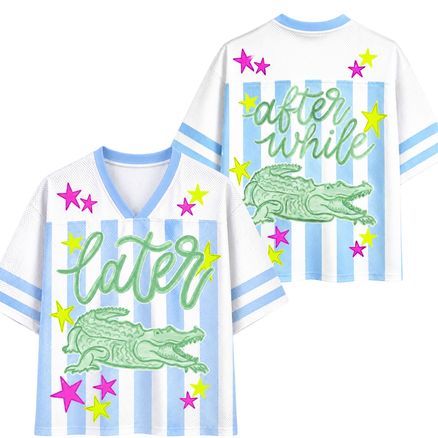 ChaoticClub Striped Later Gator After While Gater Mesh Jersey