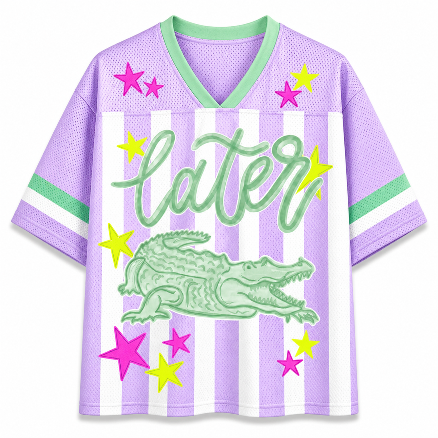 ChaoticClub Striped Later Gator After While Gater Mesh Jersey