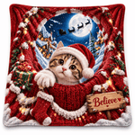 Chaotic Club Personalized Reaching Santa 3D Illusion Fleece Blanket