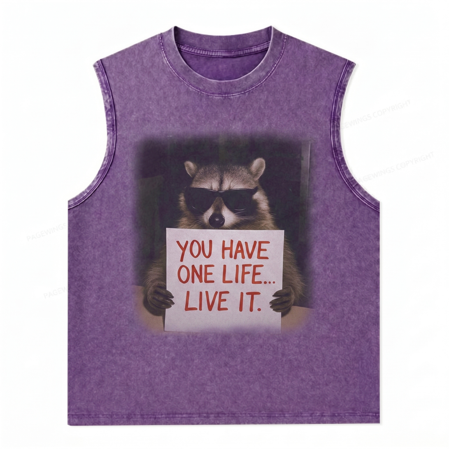 ChaoticClub You Have One Life Raccoon Wash Tanktop