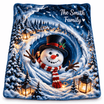 Chaotic Club Personalized Reaching Santa 3D Illusion Fleece Blanket