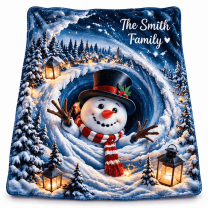 Chaotic Club Personalized Reaching Santa 3D Illusion Fleece Blanket