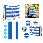 Personalized Embroidered Beach Tote Bag Striped Canvas Tote
