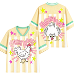 ChaoticClub Striped Guess What Chicken Butt Mesh Jersey